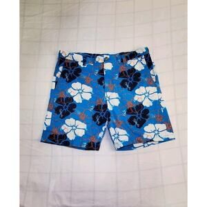 Club Room Size 36 Chino Shorts Mens Blue Floral Cotton Ca13